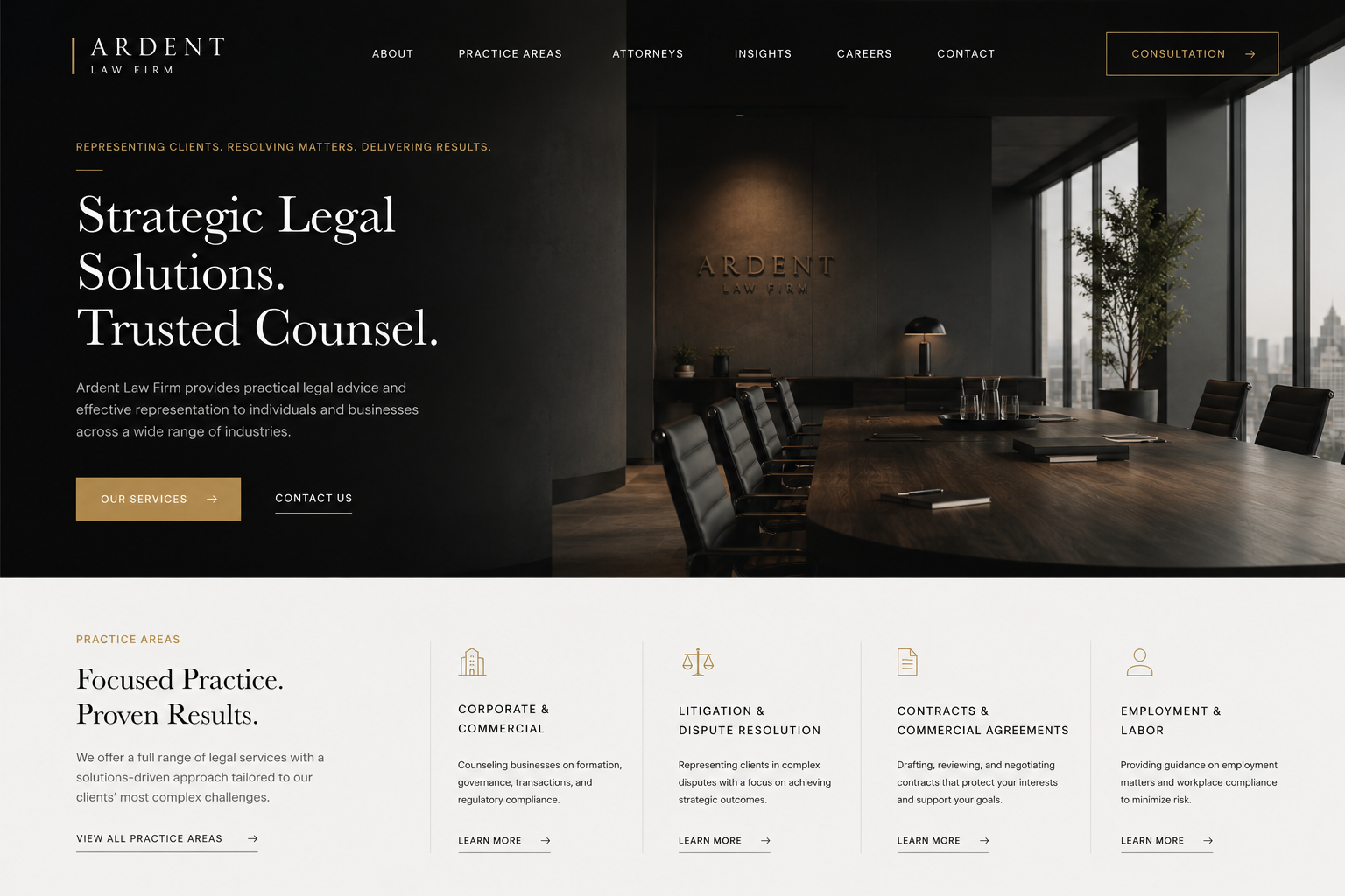 Ardent Law Firm Website Mockup