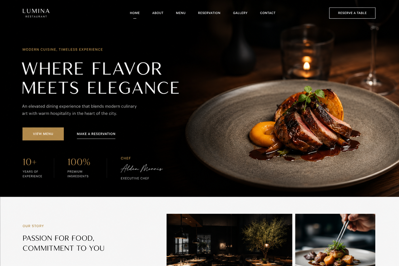 Lumina Restaurant Mockup