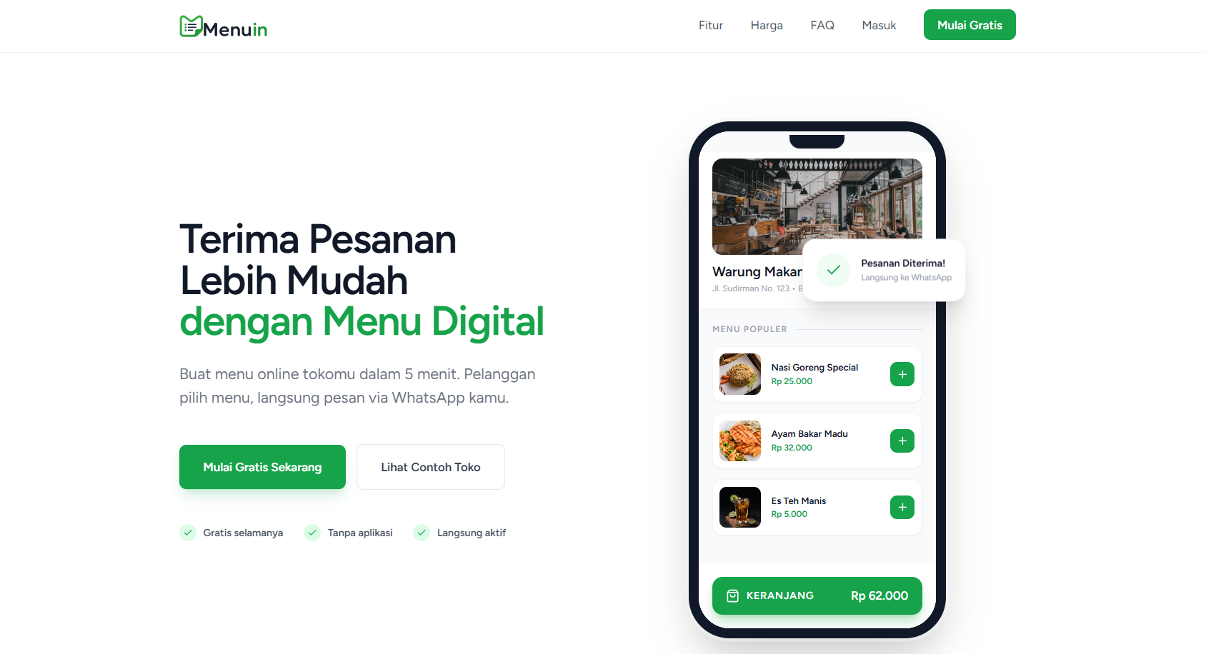 Menuin Website Mockup