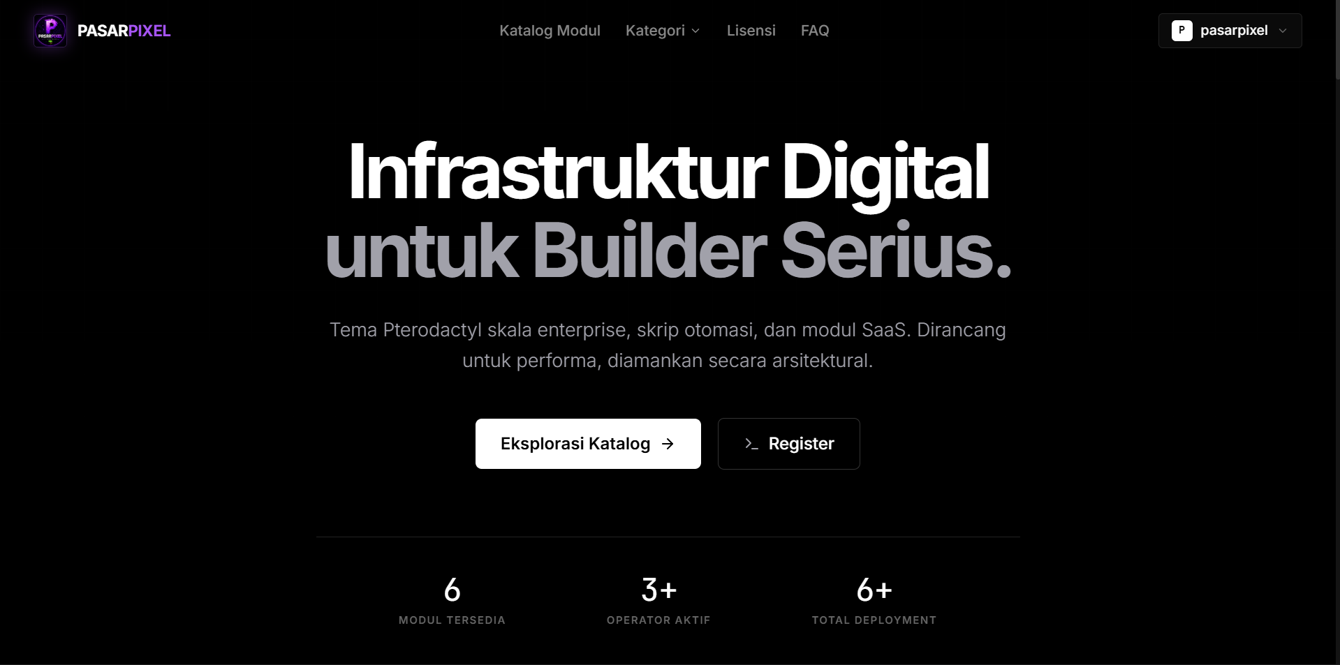 PasarPixel Website Mockup